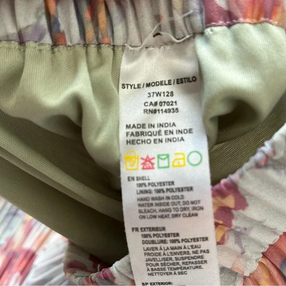 RDI floral pants flare leg pleated pull on elastic waist large - Picture 3 of 8